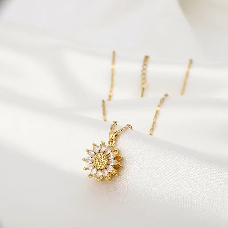 Collar de Girasol Con Cristales