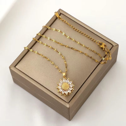 Collar de Girasol Con Cristales