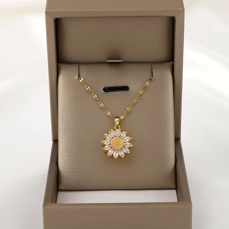 Collar de Girasol Con Cristales